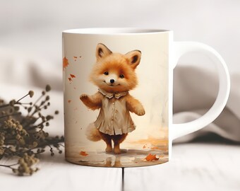 Wildly Adorable Fox Fall Mug - Cozy Seasonal Charm- Gift Idea for her- Coffee Cup - Autumn Fox Mug