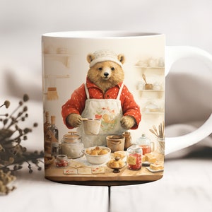 Festive Baking Bear Christmas Mug – Cozy Holiday Kitchen Vibes - Christmas Decor -  Christmas Gift