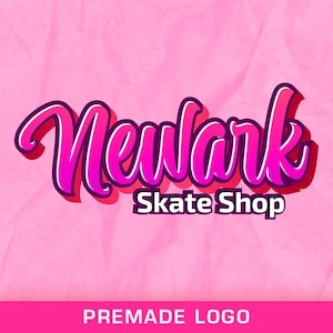 Vtuber Logo Newark - Pink | Custom logo Design for Small Businesses | Cartoon logo perfect for sublimation designs, Podcast or Restaurants.