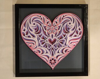 Framed 3D Layered Mandala Art, Mandala, Mandala Decor, Valentine