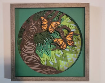 Mandala Art, Butterfly Art, 3D Art, Shadow Box Art, Wall Decor, Unique Wall Art,