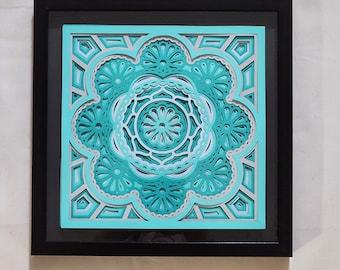 Framed 3D Layered Mandala Art, Mandala, Mandala Art, Mandala Decor