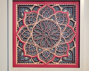 Mandala Art, 3D Art, Shadow Box Art, Wall Decor, Unique Wall Art, Layered Art