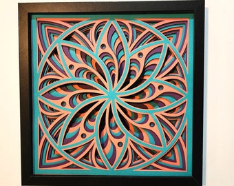 Mandala Art, 3D Art, Shadow Box Art, Wall Decor, Unique Wall Art