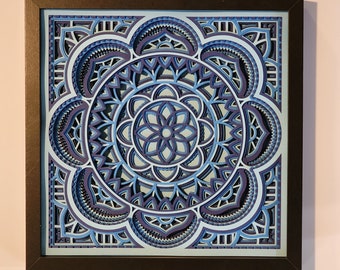 Mandala Art Decor, 3D Art Decor, Shadow Box Art Decor, Wall Art Decor, Unique Wall Art Decor, Geometric Art