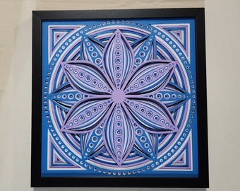 Framed 3D Layered Mandala Art, Mandala, Mandala Art, Mandala Decor