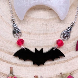 Gothic Bats Blood Necklace, Gothic Bat Necklace, Vampire Bat, Goth Bats, Gothic Necklace, Gothic Jewellery, Horror, Spooky, Halloween