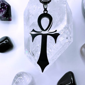Gothic Stainless Steel Ankh Of The Vampire Necklace, Gothic Necklace, Black Ankh Necklace, Gothic Jewellery, Gothic Jewelry, Spooky
