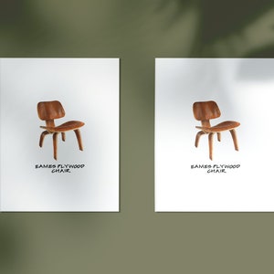 Eames Plywood Chair LCW Kunstwerk, Sofort Download, druckbare Wandkunst, Mid-Century Modern Interior Design