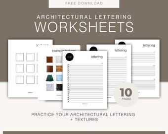 Architectural Lettering, Texture Worksheet | Handwriting Worksheets | | Learn it Yourself | Printable