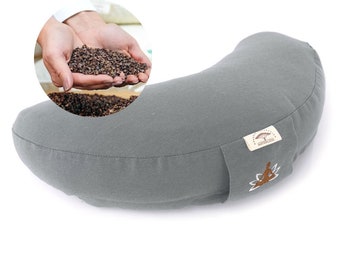 Elevate Your Practice: Buckwheat-Filled Yoga and Meditation Cushion from TM IDEIA - Gray, 46x25x10 cm