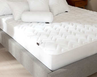 Protector de Colchón Lux Elite con Junta Perimetral, Densidad 250, Marca IDEIA, Medidas 90x200x25 cm.