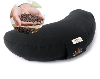 Elevate Your Practice: Buckwheat-Filled Yoga and Meditation Cushion - TM IDEIA - Black, 46x25x10 cm