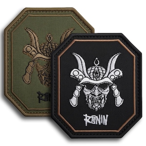 Samurai Warrior Patch Set, Ronin Diamond Chevron, Bushido-Inspired Embroidered Patches, 8.5х7.5 cm, Hook Backing, 2 pcs, Made in Ukraine