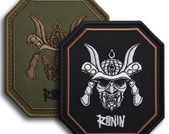 Samurai Warrior Patch Set, Ronin Diamond Chevron, Bushido-Inspired Embroidered Patches, 8.5х7.5 cm, Hook Backing, 2 pcs, Made in Ukraine