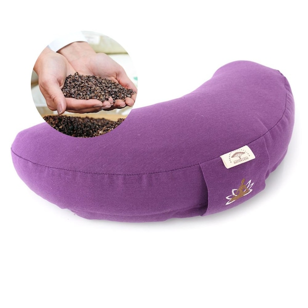 Elevate Your Practice: Buckwheat-Filled Yoga and Meditation Cushion from TM IDEIA - Purple, 46x25x10 cm