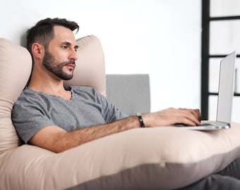 U-Shape Body Pillow 140х75 cm, Full Body Support Pillow for Pregnancy, Back & Side Sleeping – Orthopedic Cocoon Design – Made in Ukraine