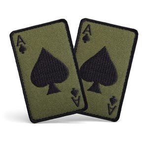 Ace of Spades “Death Card” Patch Set, Tactical Military Morale Patches, 5х8 cm (2х3 in), Hook Backing, 2 pcs, Made in Ukraine