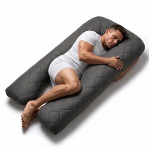 U-Shape Body Pillow, Full Support for Pregnancy, Side Sleeping, Orthopedic Cocoon Design (140x75cm)