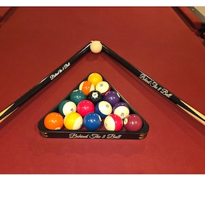 Personalized Pool Cue & 8 Ball Rack Set – Custom Billiards Gift for Him, Game Room Gift, Pool Player Gift