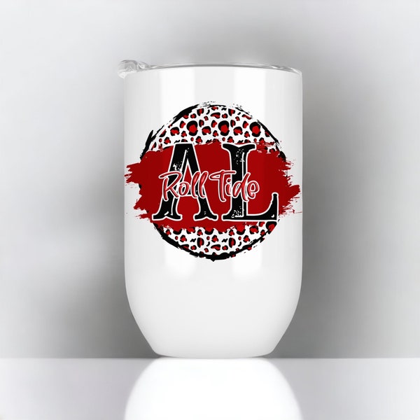 AL Roll Tide - 12 oz Insulated Wine Tumbler