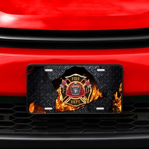 Fire Dept - Fire Fighter - Vanity License Plate