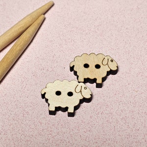 Sheep buttons, wooden buttons, craft, sewing, knitting, crochet