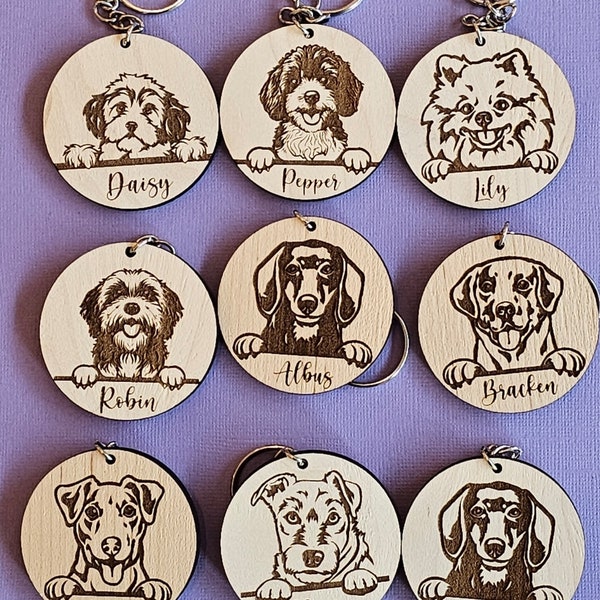 Porte-clés pour chien, personnalisés avec le nom de l'animal, teckel, épagneul, chihuahua, maman, cadeaux, la plupart des pains pour chien disponibles, porte-clés