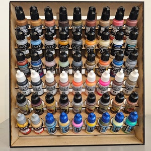 54 Paint rack for Vallejo dropper bottles, compatible with Army Painter & Scale 75, Quick delivery