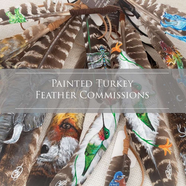 CUSTOM! Painted Turkey Feather Commissions