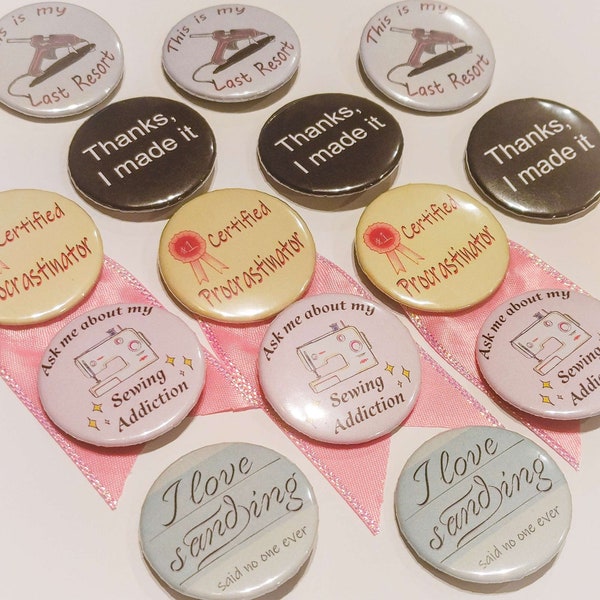 Original Cosplayer/Crafter Themed Button Pins