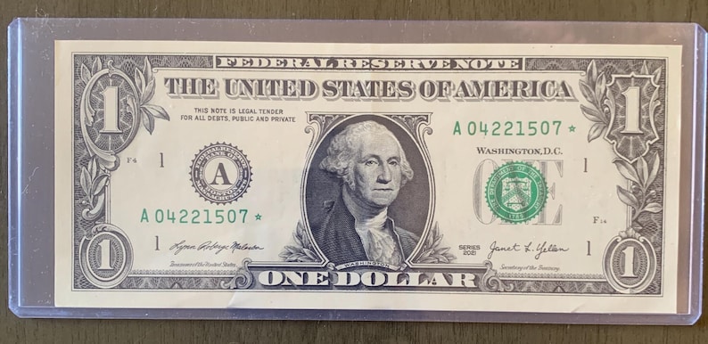 Rare 500k Run 2021 1 Dollar Star Note B04221507 | New York Replacement ...