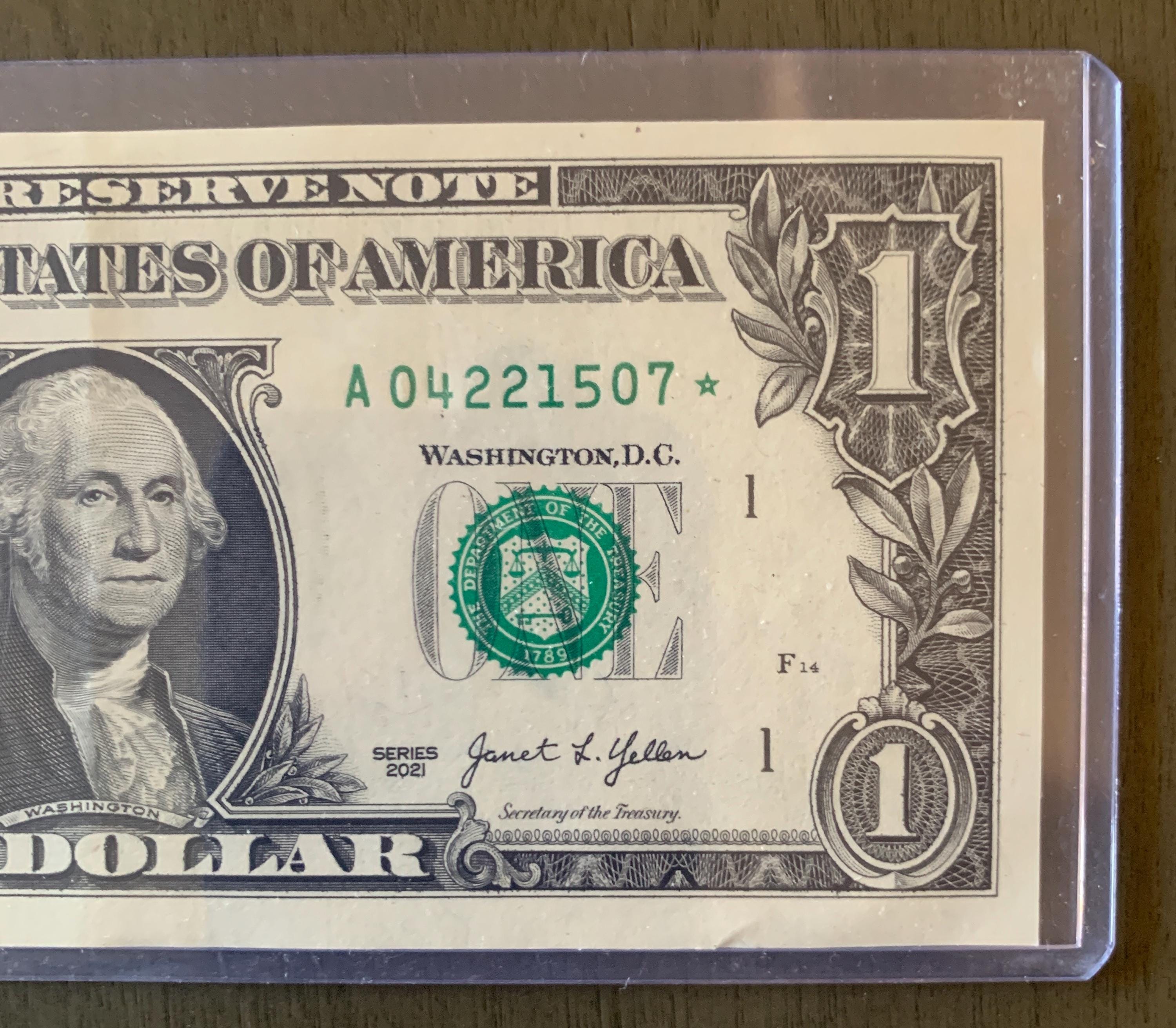 Rare 500k Run 2021 1 Dollar Star Note B04221507 | New York Replacement ...