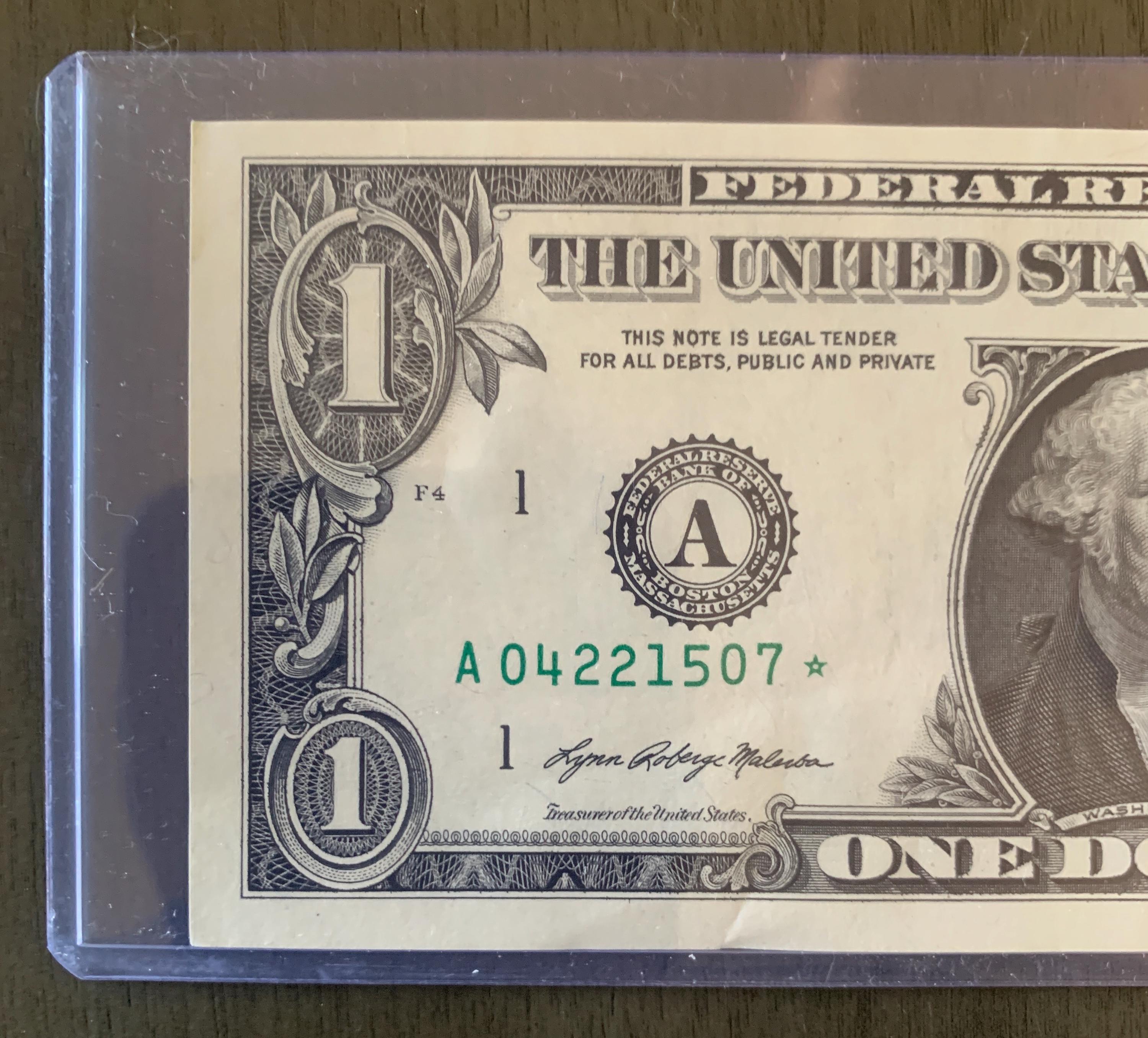 Rare 500k Run 2021 1 Dollar Star Note B04221507 | New York Replacement ...