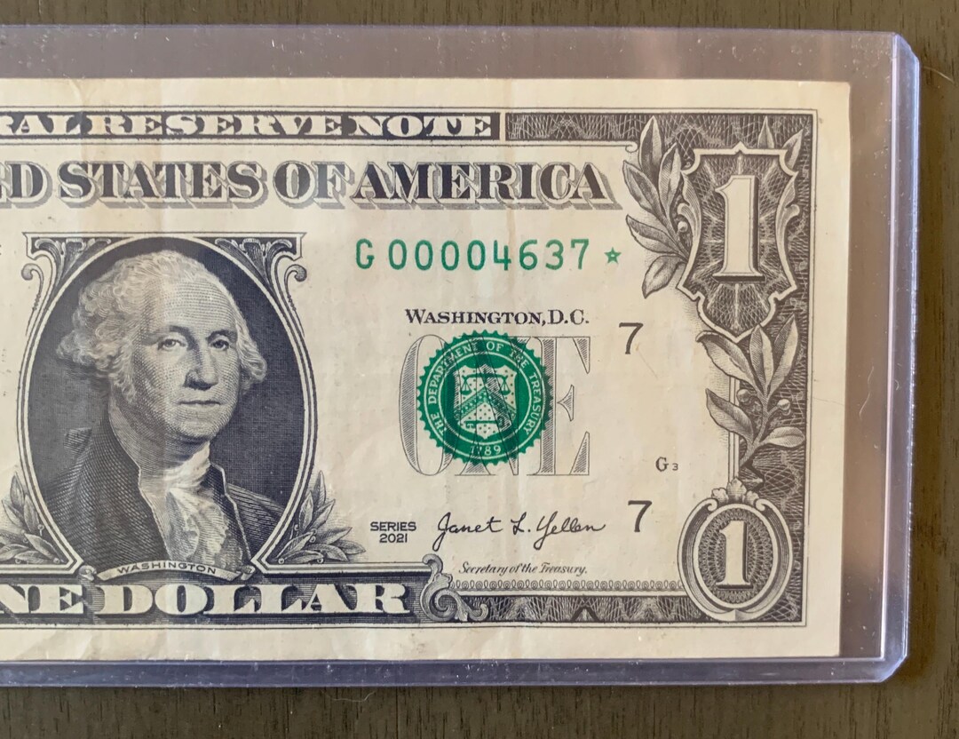 Rare 500k Run 2021 1 Dollar Star Note G00004637 | 4-digit Low Serial ...