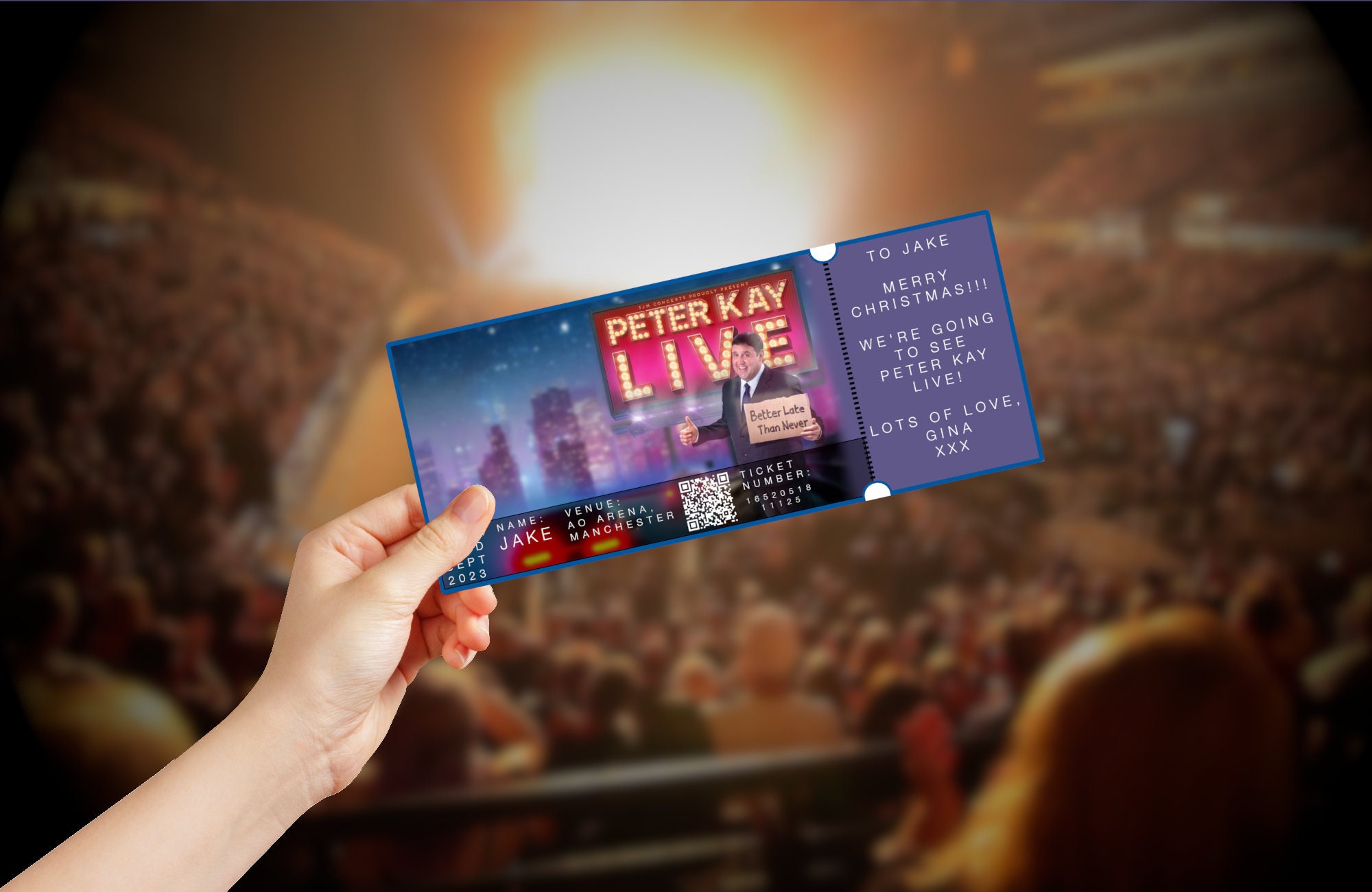 Print at Home Peter Kay Customisable Tickets, Peter Kay Tickets, Souvenir Ticket, Gift Ticket