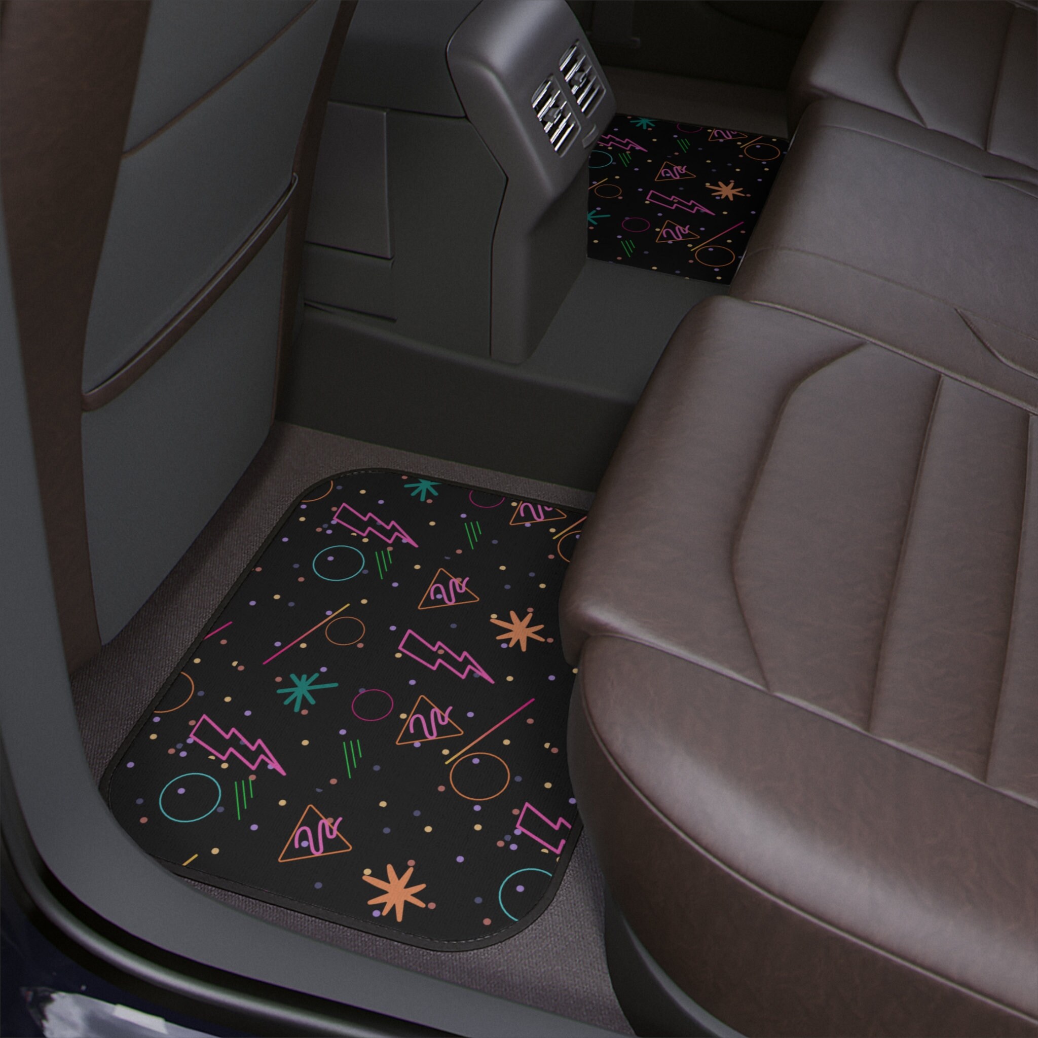 Retro 80s Car Floor Mats Front and Rear - Each Mat Sold Separately - 2 ...