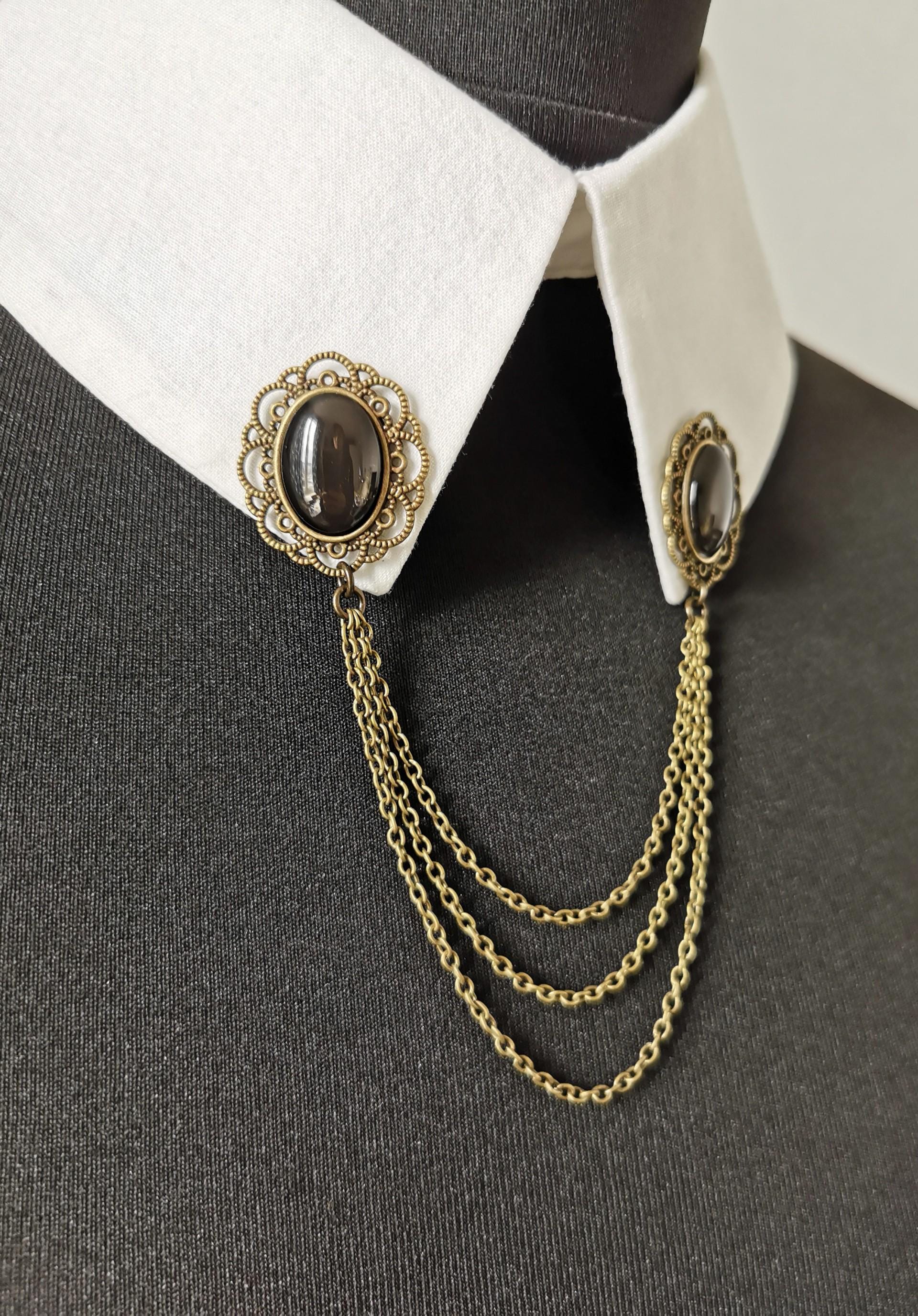 アンティークジェットブローチ - Etsy 日本