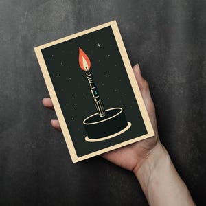 Star Wars Geburtstagskarte – Lichtschwert mit Kerze – Lustige Sci-Fi Karte für Ihn, Geeky Geburtstagsgeschenk, Jedi Geburtstagspostkarte