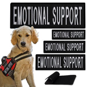 Ensemble de 4 patchs de soutien émotionnel pour chien, patchs brodés ESA pour chien de soutien émotionnel pour gilet, harnais, collier de chien
