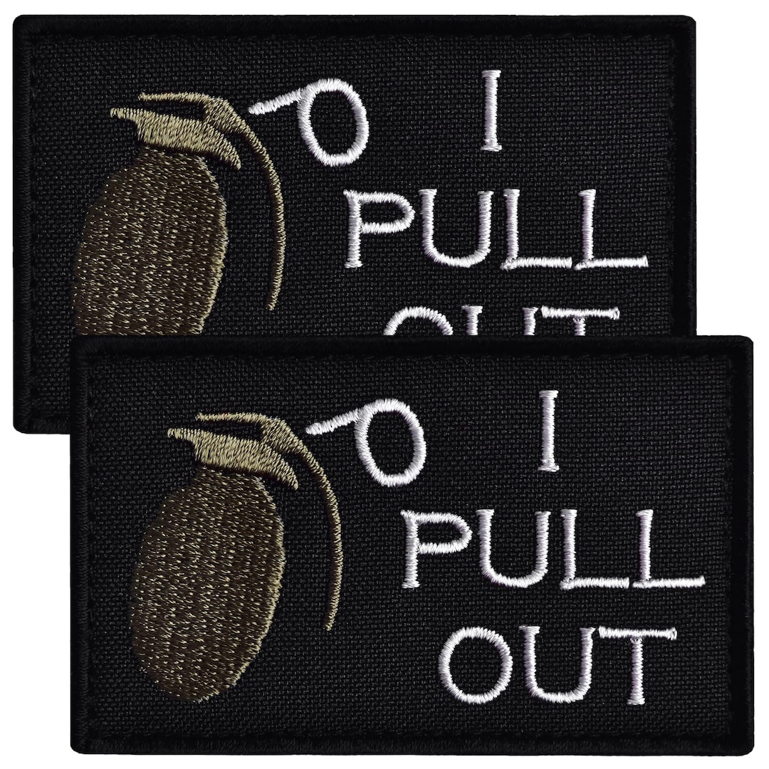 2pcs “I PULL OUT” Patch Funny Tactical Grenade Morale Patches With Hook ...