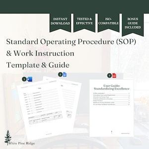 Standard Operating Procedure/Work Instruction Guide and Template - Flexible, ISO-ready, Radically Effective Standard Process Documentation