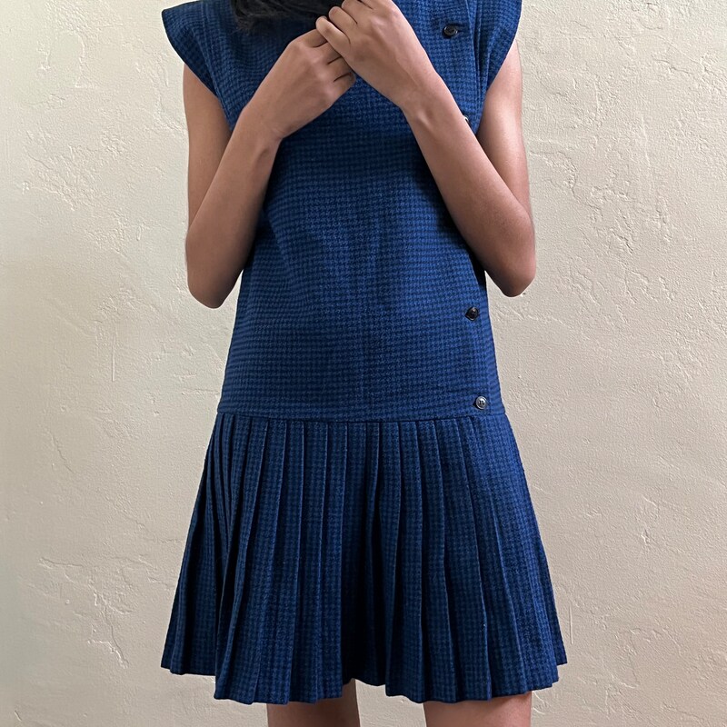 Cobalt poplin short dress