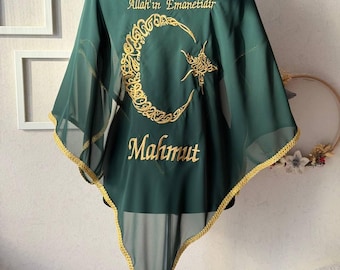 Capa de hombro para novio con guante para boda y noche de henna - Bräutigam Schultertuch Umhang mit Handschuh- Damat Omuz Örtüsü eldivenli