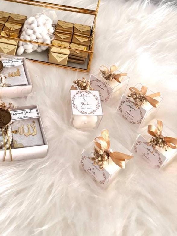Personalized Chocolate Box, Elegant Guest Favors for Engagement