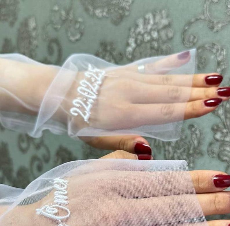 Bridal Gloves Personalized with Embroidery