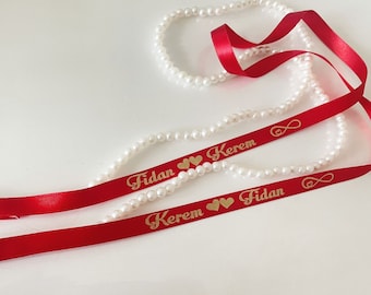 Ringband 100 cm Engagement Ribbon Personalized - Personalisiertes Verlobung Ringband 100 cm