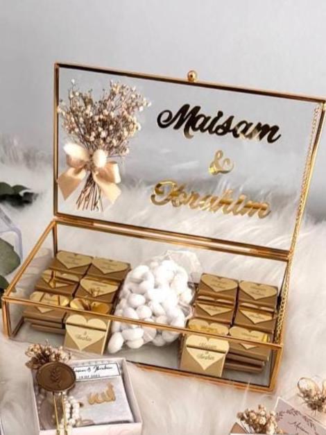 未開封ハーディーnose de diaman ギフトボックス付き Personalized Chocolate Box, Elegant Guest Favors for Engagement