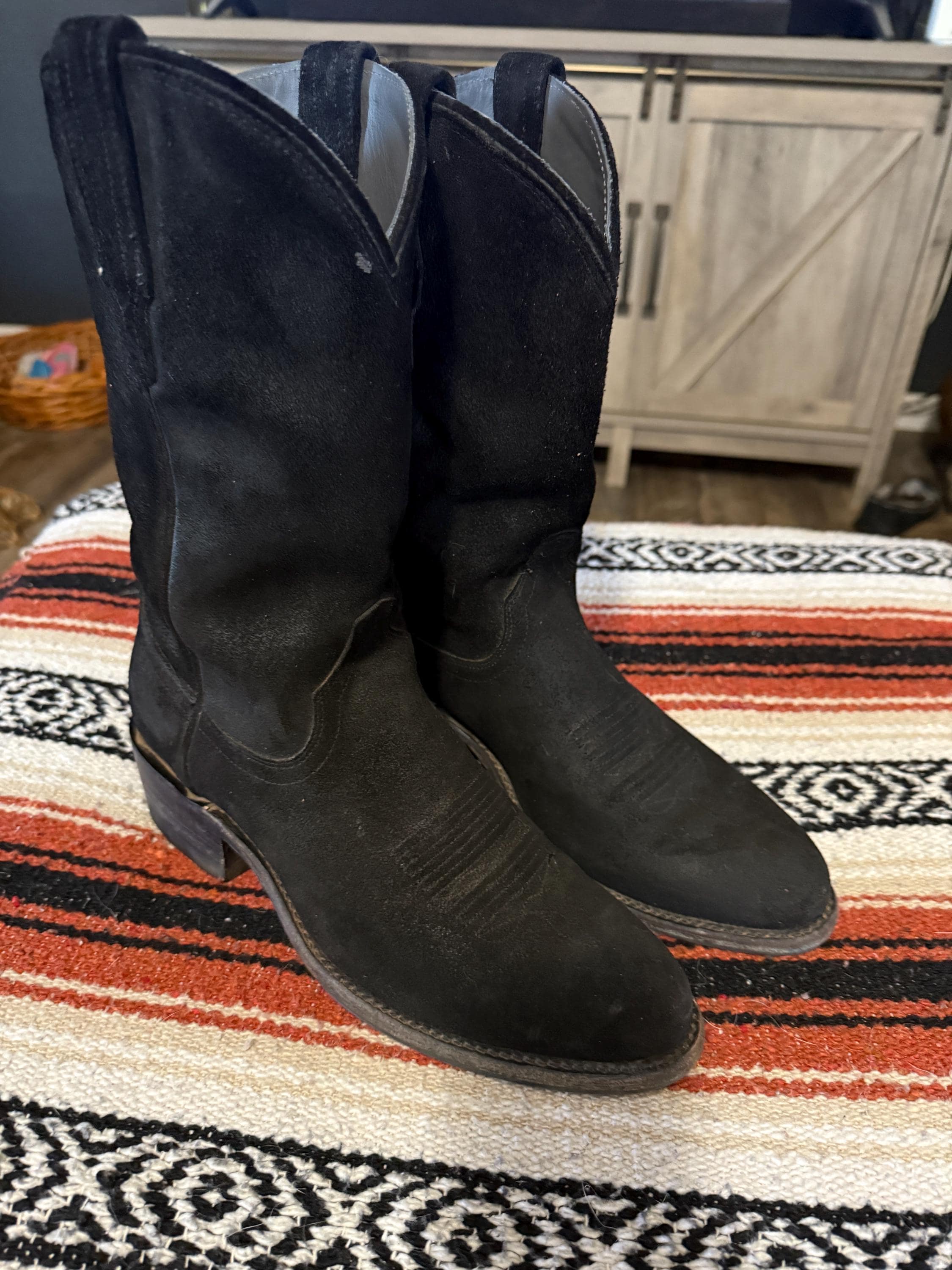 Bottes Cowboy Tecovas Pour Homme - Cuir Noir Pleine Peau - Taille 13D US - Occasion Très Bon état - Vintage