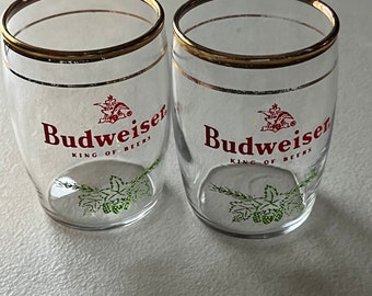 King of Beers  Budweiser Glasses, set of 2